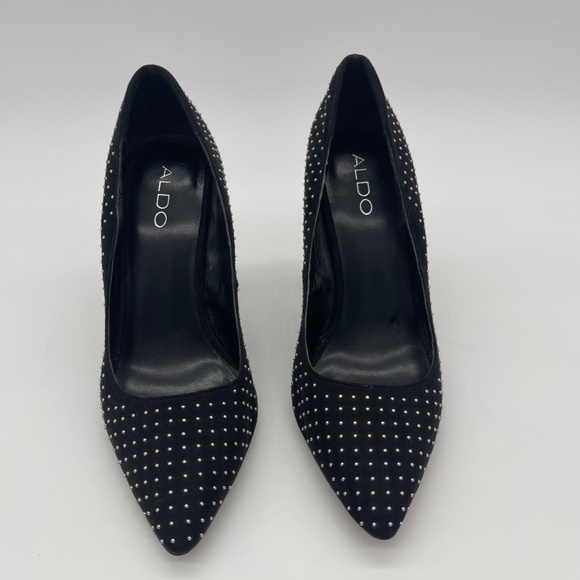 Aldo Pillow Walk Stessy Pump - Stiletto heel - Black with Silver Size 8.5 - Picture 2 of 10